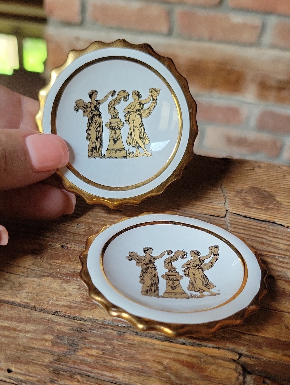24k Gold Trim Vintage Rhodes Miniature Plates